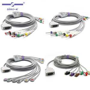 Câble ECG compatible <span class=keywords><strong>Mortara</strong></span> 9293-021-51 à 10 fils, fils d'électrocardiogramme réutilisables de type banane conformes à la norme IEC - Product Image 6
