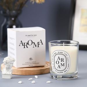 Clear <b>Glass</b> Tumbler Scented Soy Wax Aroma Candle With Printed Label & Gift Box Home Decoration Custom <b>Sticker</b> - Product Image 3