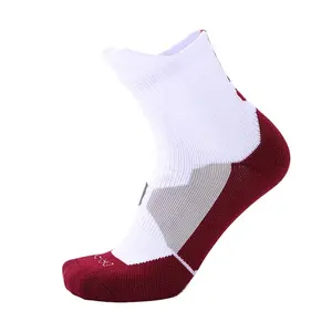 Calcetines deportivos de media pantorrilla para hombre y mujer, calcetín de baloncesto con logotipo personalizado
