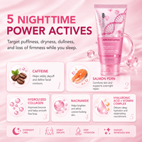 Masque de nuit hydratant et raffermissant ATOANY PDRN à la caféine rose, masque de nuit en gelée de collagène pour la peau