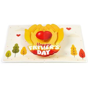 Pop-up 4 Color Father's Day Greeting Card 3D Dad Grandpa Godfather Husband Die Cut Paper <b>Matte</b> <b>Varnishing</b> Rectangle Shape - Product Image 5