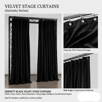 Rideaux en velours de luxe, résistants, insonorisants, acoustiques, ignifuges, rideaux de théâtre pour la décoration de scène de mariage et d'événements