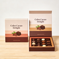 Boîtes d'emballage pour chocolats à la truffe personnalisées avec logo d'usine, recyclables, en carton ondulé blanc de forme carrée, boîte cadeau rigide