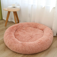 Lit en fausse fourrure, confortable, lavable, doux, pour chien et chat, pour grand chien, chaud, rond, personnalisé, calmant, en peluche, pour chien