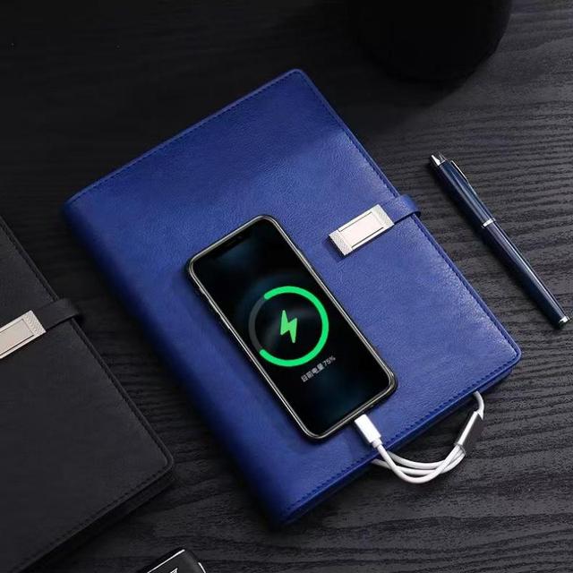 Smart Leather Notebook Wireless Charger 8000mAh Power Bank 16GB USB Flash Drive Gift