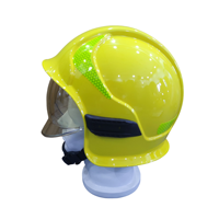 EN443 Premium A1 Casques de lutte contre l'incendie résistants au feu avec châle en feuille d'aluminium aramide et support de phare et glissière et double visière