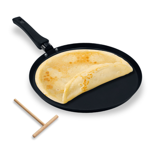 Non-Stick Enameled Steel Crepe <b>Pan</b> 24 Cm With Splitter And Ergonomic Handle - Product Image 1