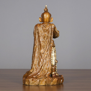 Figura de Cobre del Bodhisattva Weituo, Estatua Dorada Fundida a Mano, para Adoración en Interiores, Artesanía - Product Image 3