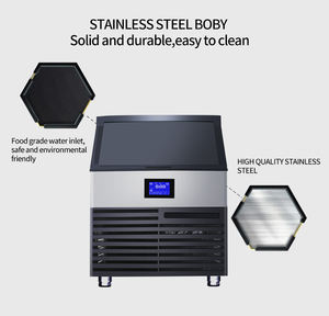 80 किलो/24 घंटे स्वचालित स्टेनलेस स्टील बर्फ क्यूब निर्माता बर्फ बनाने वाली मशीन व्यावसायिक बर्फ मशीन व्यवसाय के लिए - Product Image 5