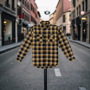 Cotton عارضة بأكمام طويلة وجيوب الصدر في فصل الشتاء ODM غزل مصبوغ قميص مضاد للتجاعيد - Product Image 5