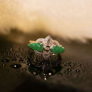 แหวนหยกเจไดต์แท้ 18k ชุดเครื่องประดับหยกเจไดต์ แหวนคริสตัลพลังงานจากหิน - Product Image 5