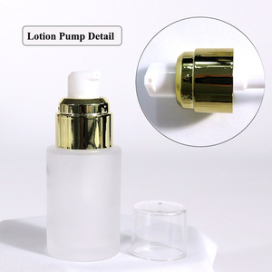 Conjunto de embalagens luxuosas para skincare, creme redondo fosco, 50ml/30ml/120ml, frasco de vidro para cosméticos, bomba de loção, garrafa de vidro com tampa - Product Image 2