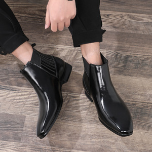 Botines <span class=keywords><strong>Chelsea</strong></span> Personalizados de Alta Calidad en Cuero PU para <span class=keywords><strong>Hombre</strong></span>, Botas de Invierno sin Cordones para Vestir, Bodas, Fiestas y Oficina - Product Image 6