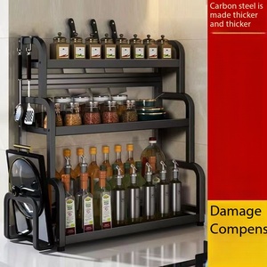Estante de Almacenamiento Metálico de Tres Niveles para la Cocina, Conveniente para el Acceso, y Estante de Almacenamiento para Utensilios de Cocina - Product Image 2