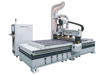 Machine de gravure CNC SUDIAO SD-4E pour le bois/MDF avec commande Syntec, 4 broches de 6 kW, zone de travail 1220x2440 mm, PLC et moteur