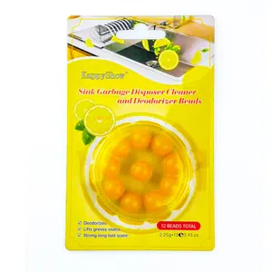 12 Count Sink Garbage Disposal Deodorizer Beads Strong Lemon Scent