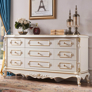 Meubles de salon ornés de style <span class=keywords><strong>régence</strong></span> avec pieds sculptés sinusoïdaux et tiroirs de rangement compartimentés - Product Image 5