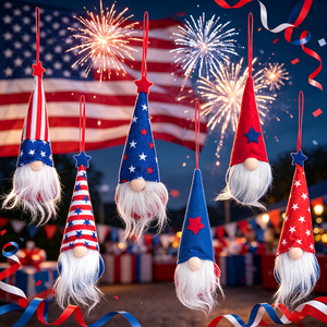 Adornos Colgantes de Gnomos Patrióticos para el 4 de Julio, 6 Piezas, Gnomos sin Rostro con Bandera de EE. UU. para Decoraciones de Fiesta del Día de la Independencia - Product Image 4