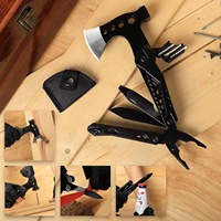 Équipement de survie 16 en 1 amélioré multi-outils avec pince à hache marteau accessoires multi-outils de camping poignée en aluminium cadeaux pour hommes