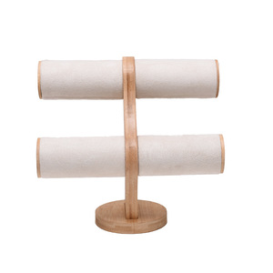 Wholesale Custom Bracelet <strong>Holder</strong> Display T bar Jewelry Bangle Velvet Bracelet Display Hairband Wooden Display Stand - Product Image 3