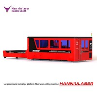 Guangzhou Han Niu Laser 6000W Haute Puissance Double Plate-Forme Fibre Machine De Découpe Grand Format 3D pour Acier Inoxydable Haute