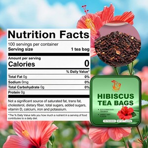 Bolsitas de Té de Hibisco de Alta Calidad, Apoyo para la Salud del Hígado y los Riñones, Sabor Agridulce con Vitamina D, Suplemento Herbal - Product Image 2