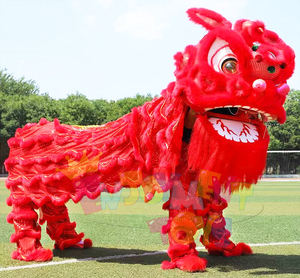 वयस्क चीनी संस्कृति के लिए सामान्य आकार का आनंद लें, शेर नृत्य पोशाक दो-व्यक्ति नृत्य - Product Image 5