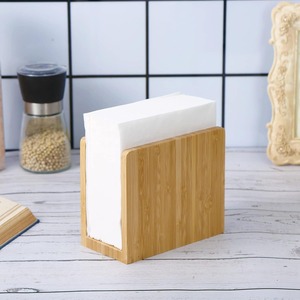 Dispenser Vertical Napkin Holder Natural Strong Waterproof Bamboo Wood Napkin Holder Freestanding Table <b>Top</b> Tissue - Product Image 3