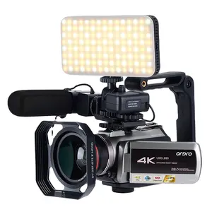 Caméra vidéo numérique professionnelle, 4K 30fps, vision nocturne à <span class=keywords><strong>infrarouge</strong></span>, zoom optique, WiFi - Product Image 1