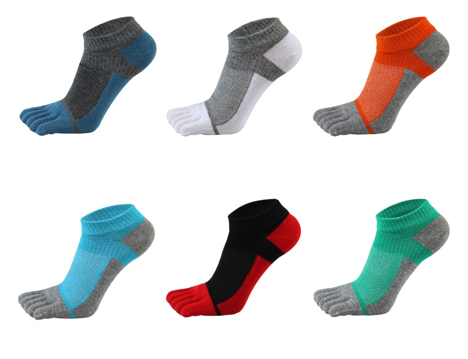 Customized Invisible Pure Cotton Breathable Five Finger Sports Socks Colorful Compression No Show Ankle Socks
