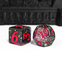 HS DICE DND Logo khusus polihedral RPG dan naga campuran Resin Set dadu warna untuk permainan TRPG D & D dadu Logo dapat disesuaikan