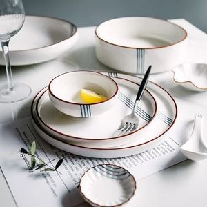 Service de vaisselle en porcelaine fine de qualité supérieure, blanc, pour hôtel, vaisselle élégante, ensemble de vaisselle pour restaurant, hôtel, maison et banquet - Product Image 2