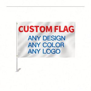 Manufacturer Direct Supplier Customized Polyester Custom Blank Sublimation <b>Flag</b> for Car Windows with Unbreakable Stick - Product Image 3