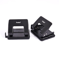 Perforadora de Metal Resistente para Compras al por Mayor, Capacidad para 16 Hojas, Herramienta de Perforación de Dos Orificios Negra para Papel con Espaciado de Orificios de 7 cm