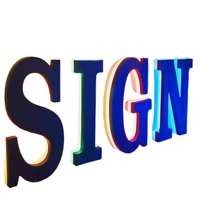 Tùy chỉnh 3D backlit Led thư ký ngoài trời Logo kinh doanh cho doanh nghiệp dễ dàng treo cài đặt - Product Image 1