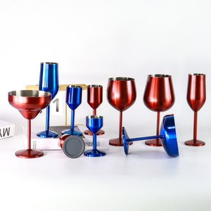 Stainless Steel Wine Glasses 304 Inner Layer Break Resistant Champagne Cocktail Bar Glass Set For Party Gift - Product Image 1