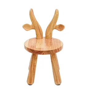 In legno massello per bambini sgabello fumetto del bambino animale panchina sgabello schienale