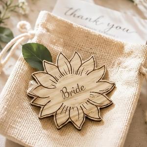Flower Graduation Wedding <b>Place</b> Cards Custom Durable <b>Wooden</b> <b>Name</b> Tags Rustic Guest Seat Marker Garden - Product Image 2
