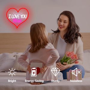En stock, Néon « <span class=keywords><strong>Je</strong></span> t'aime maman » à intensité variable, enseignes LED en forme de cœur pour la fête des mères, cadeau pour la fête des mères, enseignes néon personnalisées - Product Image 2