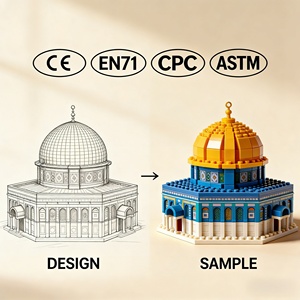 Set de Bloques de Construcción de Plástico para Arquitectura Personalizada de Mezquita con Cúpula, para Regalo Creativo y Exhibición Coleccionable - Product Image 1
