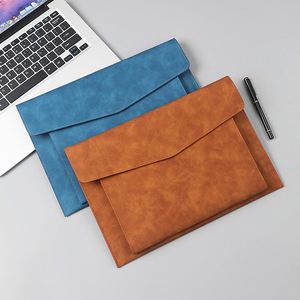 Large Capacity A4 Leather Document <b>File</b> Bag Zipper Portable Conference Office <b>File</b> Storage Pouch Business Contract <b>File</b> <b>Folder</b> - Product Image 3