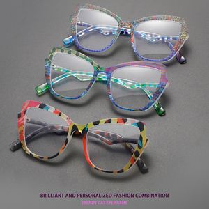 New Fashion Retro Black Cat Eye Women's <strong>Glasses</strong> <strong>Brand</strong> Design Anti Blue Light Eyeglasses <strong>Frames</strong>
