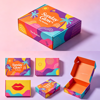 Boîte en carton ondulé biodégradable personnalisée pour emballage de maquillage, bougies, ongles, vêtements, style élégant télescopique, boîte d'expédition
