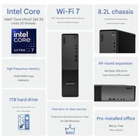 Nueva PC de Escritorio Comercial SFF de 8.2L, Intel Core Ultra 7, Windows 10, Mini PC para Negocios y Oficina, WiFi6, Almacenamiento Dual Expandible, Negra
