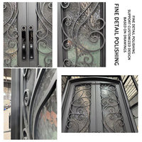 Porte de sécurité en fer forgé européenne pour villa, grille simple ou double pour entrée principale, extérieur, cuisine, école