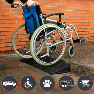 Rampes <span class=keywords><strong>de</strong></span> trottoir pour allée, caoutchouc robuste, surface antidérapante, noir, 500x320x100mm, pour fauteuil roulant sur béton en toutes conditions - Product Image 5