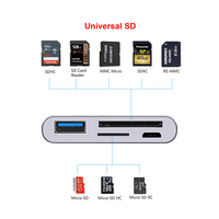 Colorii-concentrador de aluminio USB C4 para Macbook air M1, 2020, SD, TF, microSD, lector de tarjetas de memoria, hub para apple M1, ipad pro