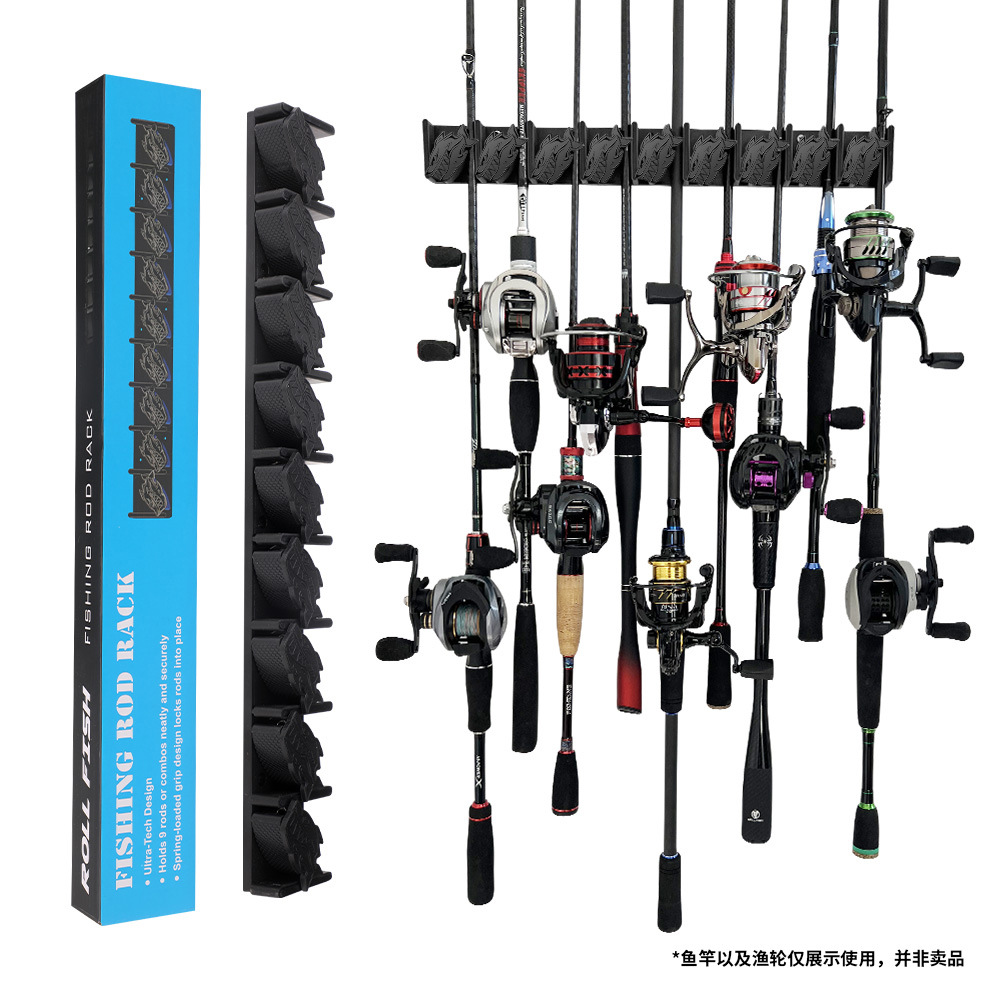 Black 9-hole fishing rod holder