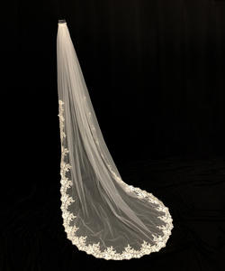 <span class=keywords><strong>Voile</strong></span> de mariée simple et long avec peigne, broderie en dentelle, maille, décalcomanie, <span class=keywords><strong>petite</strong></span> traîne, <span class=keywords><strong>voile</strong></span> de mariée pour église - Product Image 5