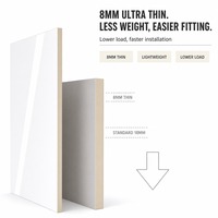 Panneau mural léger en panneau de fibres à densité moyenne (MDF) décoratif UV mince de 8 mm de qualité E1 pour la décoration intérieure